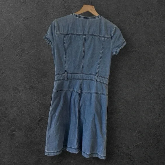 Theory Denim Blue Button-Down Dress Size 6 - Picture 8 of 13